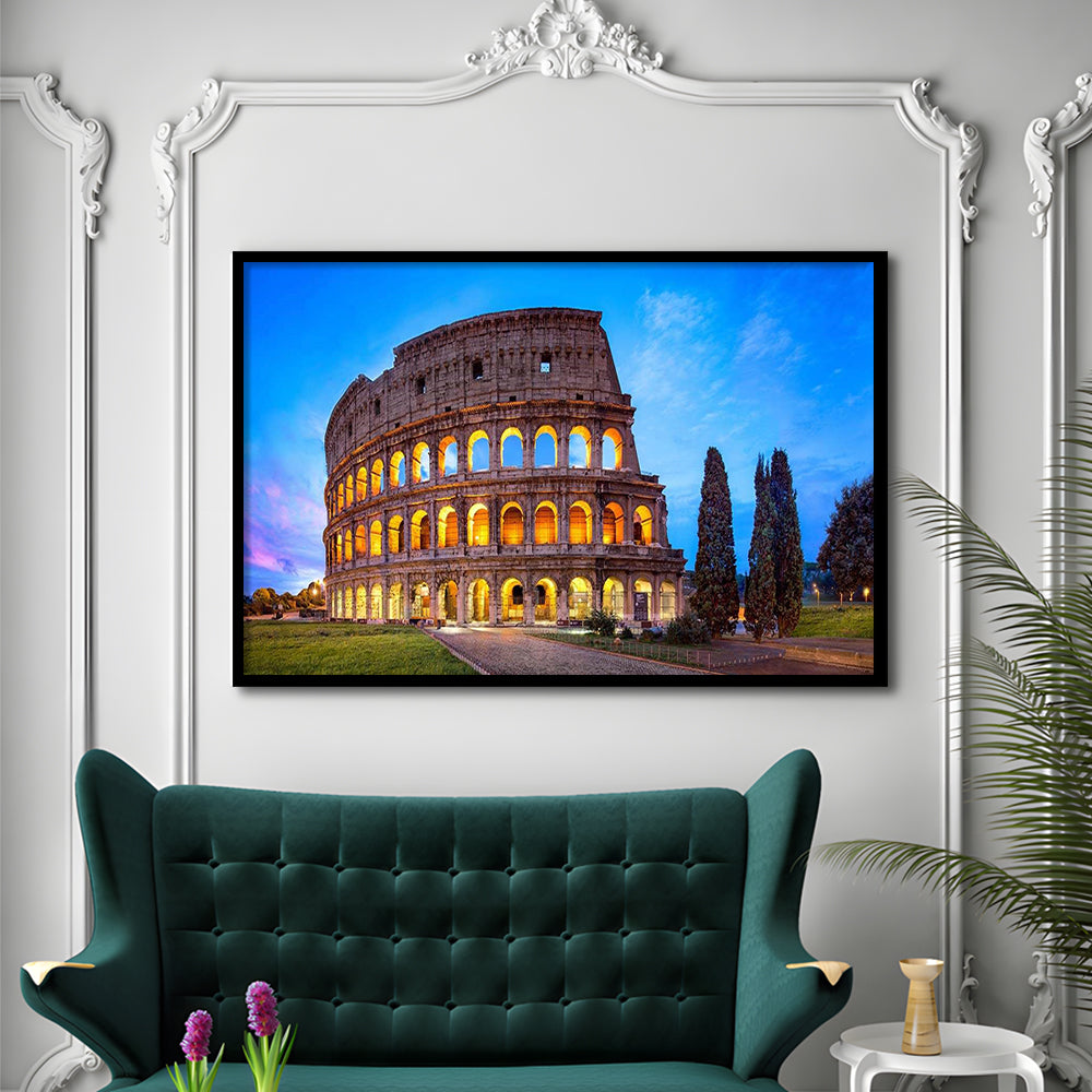 Colosseum in Rome, Stadium Canvas, Sport Art, Gift for him, Framed Art Print Wall Decor, Picture Framed