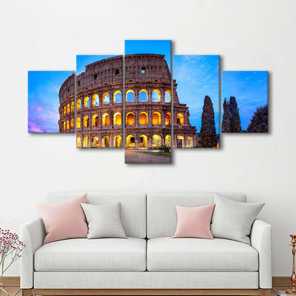 Colosseum in Rome, Stadium Canvas, Sport Art, Gift for him, 5 Panel, Large Canvas, Canvas Print Wall Art