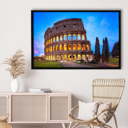 Colosseum in Rome, Stadium Canvas, Sport Art, Framed Canvas Print Wall Art, Floating Frame