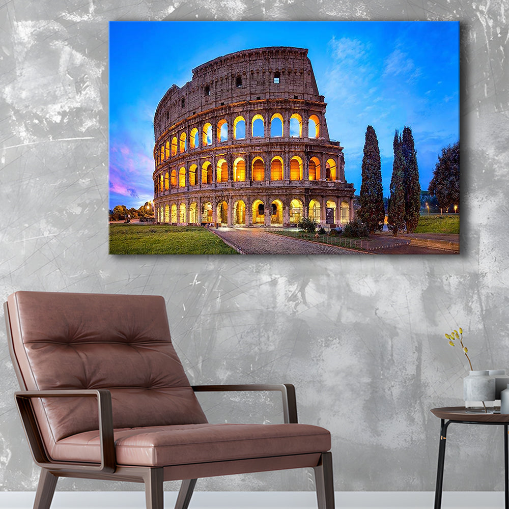 Colosseum in Rome, Stadium Canvas, Sport Art, Gift for him, Man Cave Decor, Art Print, Canvas Print Wall Art