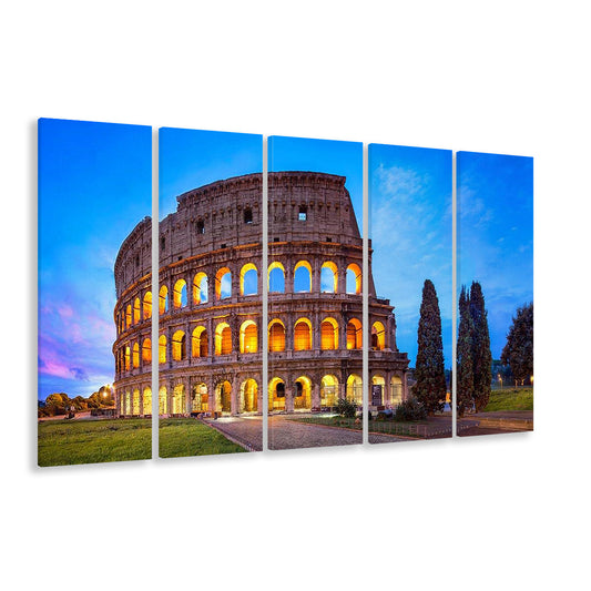 Colosseum in Rome, Stadium Canvas, Sport Art, 5 Panel B, Extra Large Canvas, Canvas Print Wall Art