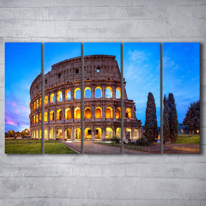 Colosseum in Rome, Stadium Canvas, Sport Art, 5 Panel B, Extra Large Canvas, Canvas Print Wall Art