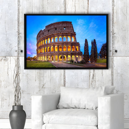 Colosseum in Rome, Stadium Canvas, Sport Art, Framed Canvas Print Wall Art, Floating Frame