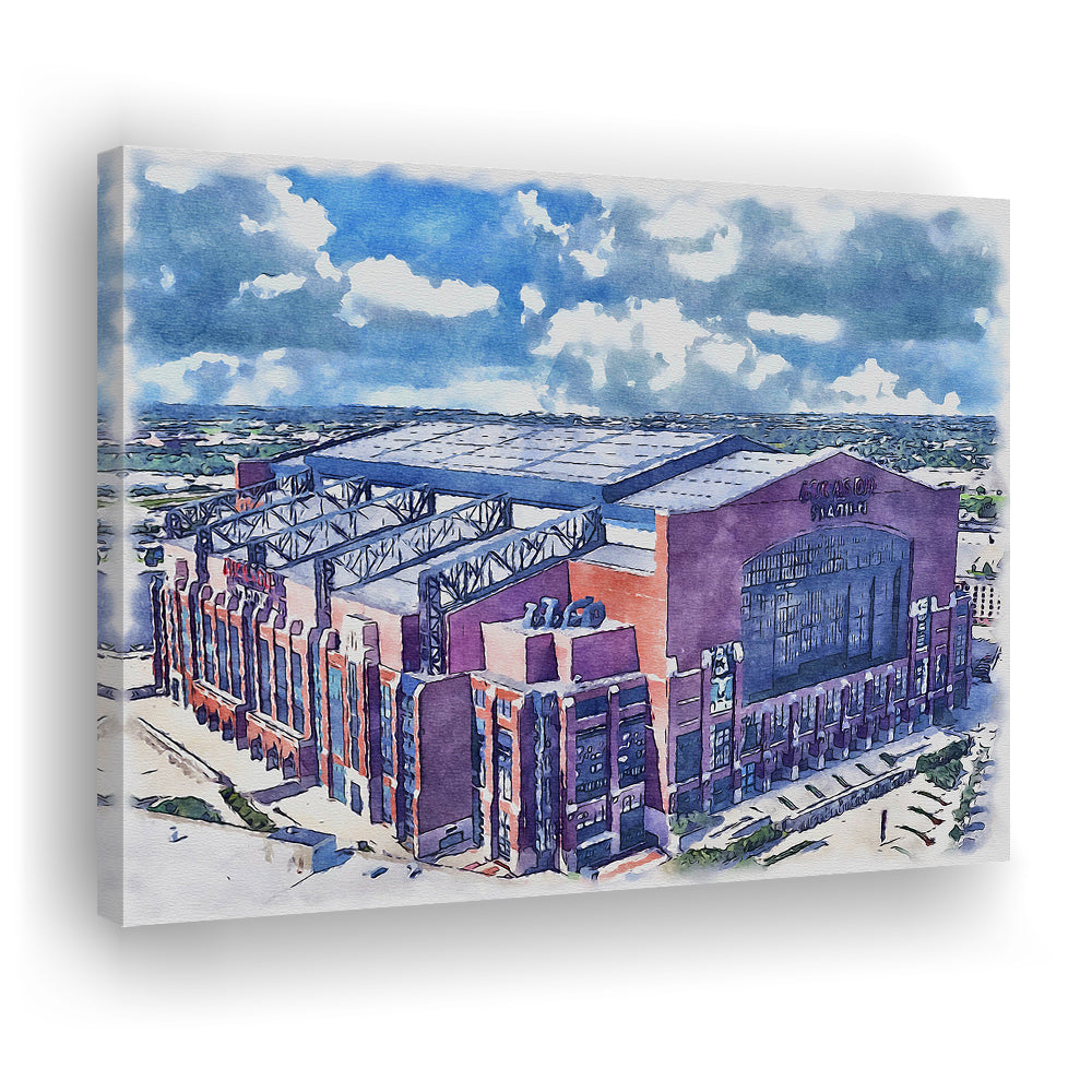Colts Football Stadium- Lucas Oil Painting Stadium Watercolor, Sport Art, Gifts for him, Canvas Print Wall Art