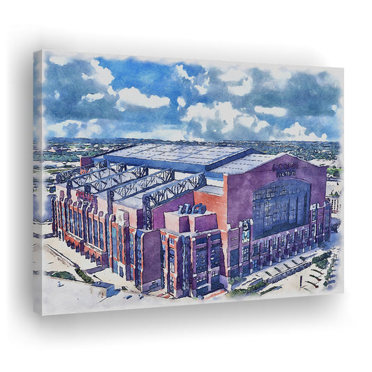 Colts Football Stadium- Lucas Oil Painting Stadium Watercolor, Sport Art, Gifts for him, Canvas Print Wall Art