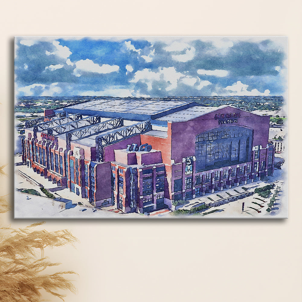 Colts Football Stadium- Lucas Oil Painting Stadium Watercolor, Sport Art, Gifts for him, Canvas Print Wall Art