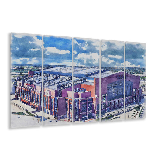 Colts Football Stadium- Lucas Oil Painting Stadium Watercolor, Sport Art, Extra Large Canvas Print Wall Art