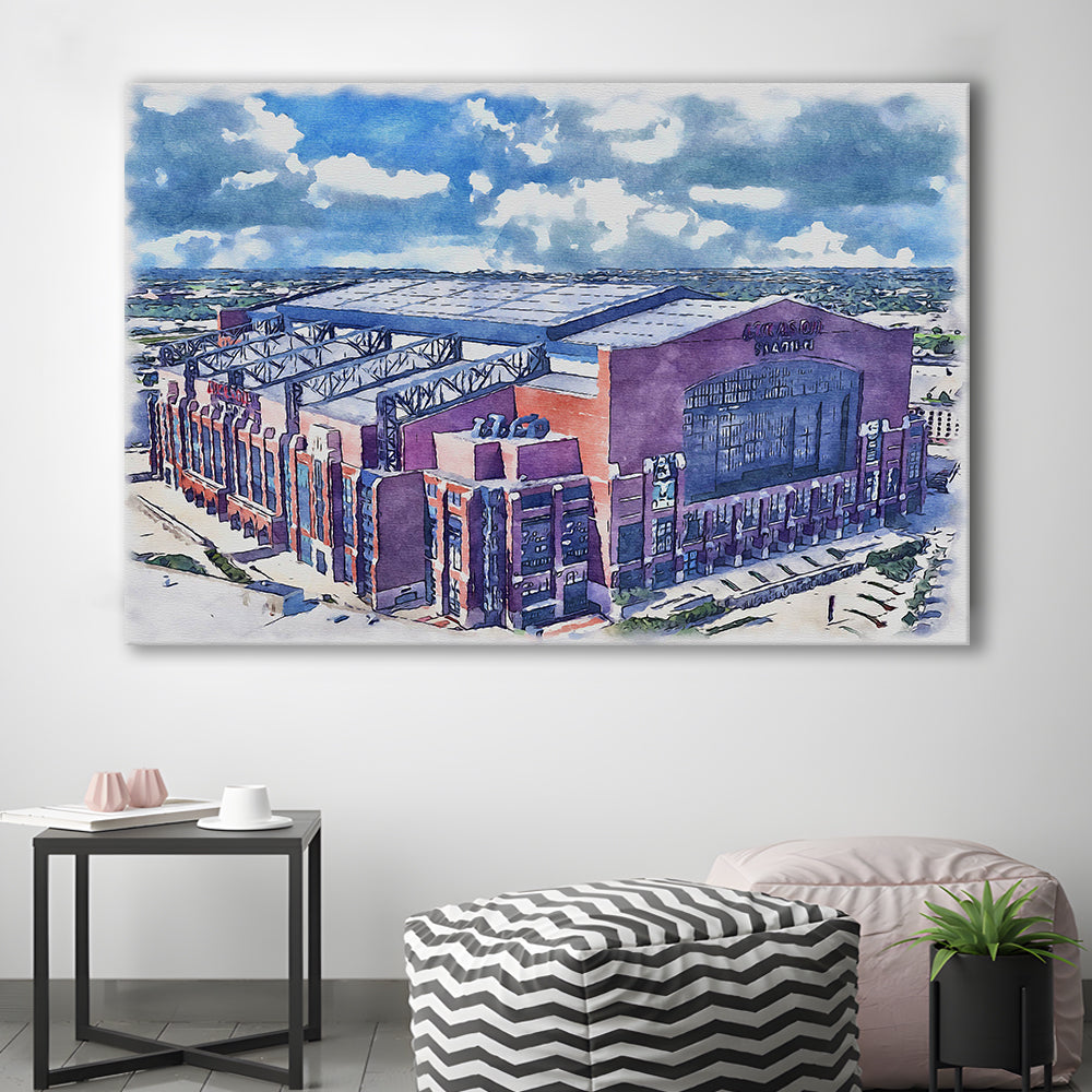 Colts Football Stadium- Lucas Oil Painting Stadium Watercolor, Sport Art, Gifts for him, Canvas Print Wall Art