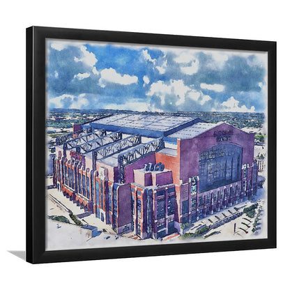 Colts Football Stadium- Lucas Oil Painting Stadium Watercolor, Sport Gift Art, Framed Art Print Wall Decor