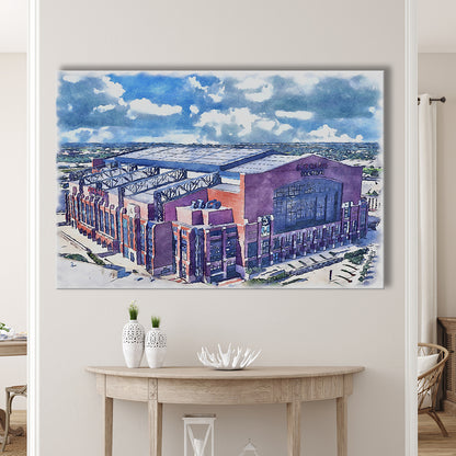 Colts Football Stadium- Lucas Oil Painting Stadium Watercolor, Sport Art, Gifts for him, Canvas Print Wall Art