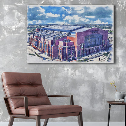 Colts Football Stadium- Lucas Oil Painting Stadium Watercolor, Sport Art, Gifts for him, Canvas Print Wall Art