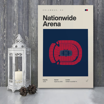 Columbus Blue Jackets Stadium Print, Nationwide Arena Print, Fan Gifts, Sport Art, Canvas Print Wall Art