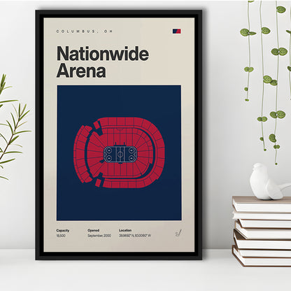 Columbus Blue Jackets Stadium Print, Nationwide Arena Print, Man Cave Gift, Floating Framed Canvas Print Wall Art