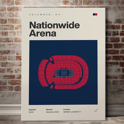 Columbus Blue Jackets Stadium Print, Nationwide Arena Print, Fan Gifts, Sport Art, Canvas Print Wall Art