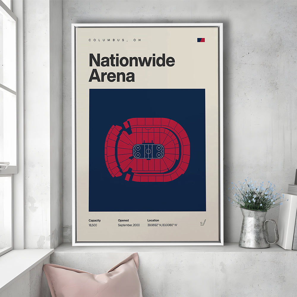 Columbus Blue Jackets Stadium Print, Nationwide Arena Print, Man Cave Gift, Floating Framed Canvas Print Wall Art