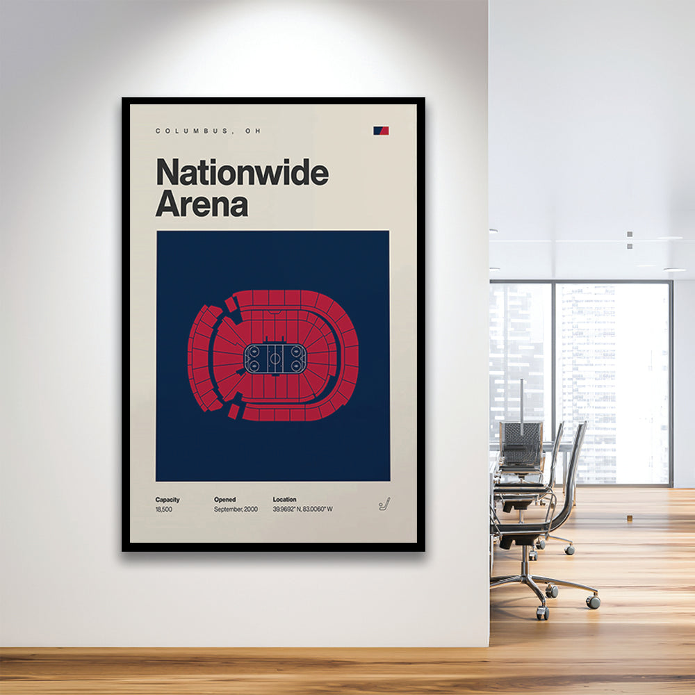 Columbus Blue Jackets Stadium Print, Nationwide Arena Print, Gifts for him, Sport Art, Framed Art Print Wall Decor