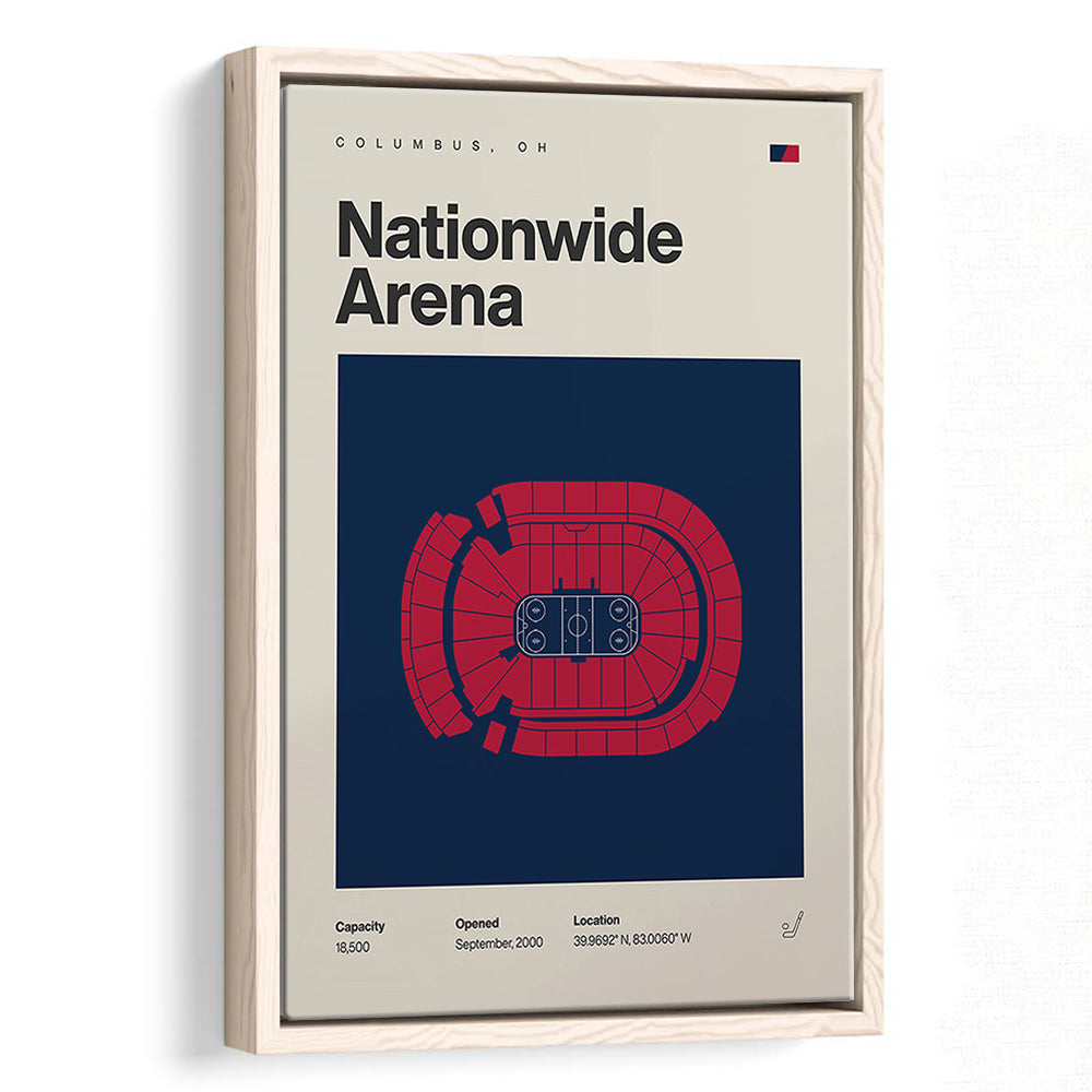 Columbus Blue Jackets Stadium Print, Nationwide Arena Print, Man Cave Gift, Floating Framed Canvas Print Wall Art