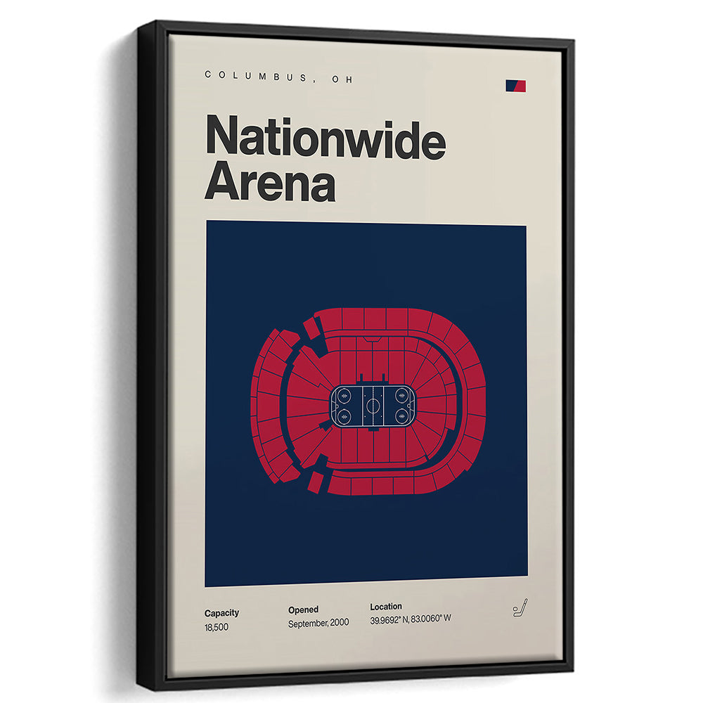 Columbus Blue Jackets Stadium Print, Nationwide Arena Print, Man Cave Gift, Floating Framed Canvas Print Wall Art