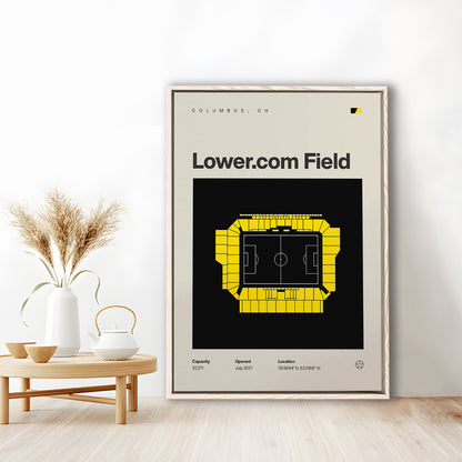 Columbus Crew Stadium Print, Lower.com Field Stadium Print, Man Cave Gift, Floating Framed Canvas Print Wall Art