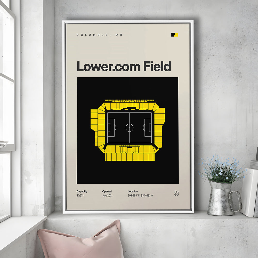 Columbus Crew Stadium Print, Lower.com Field Stadium Print, Man Cave Gift, Floating Framed Canvas Print Wall Art