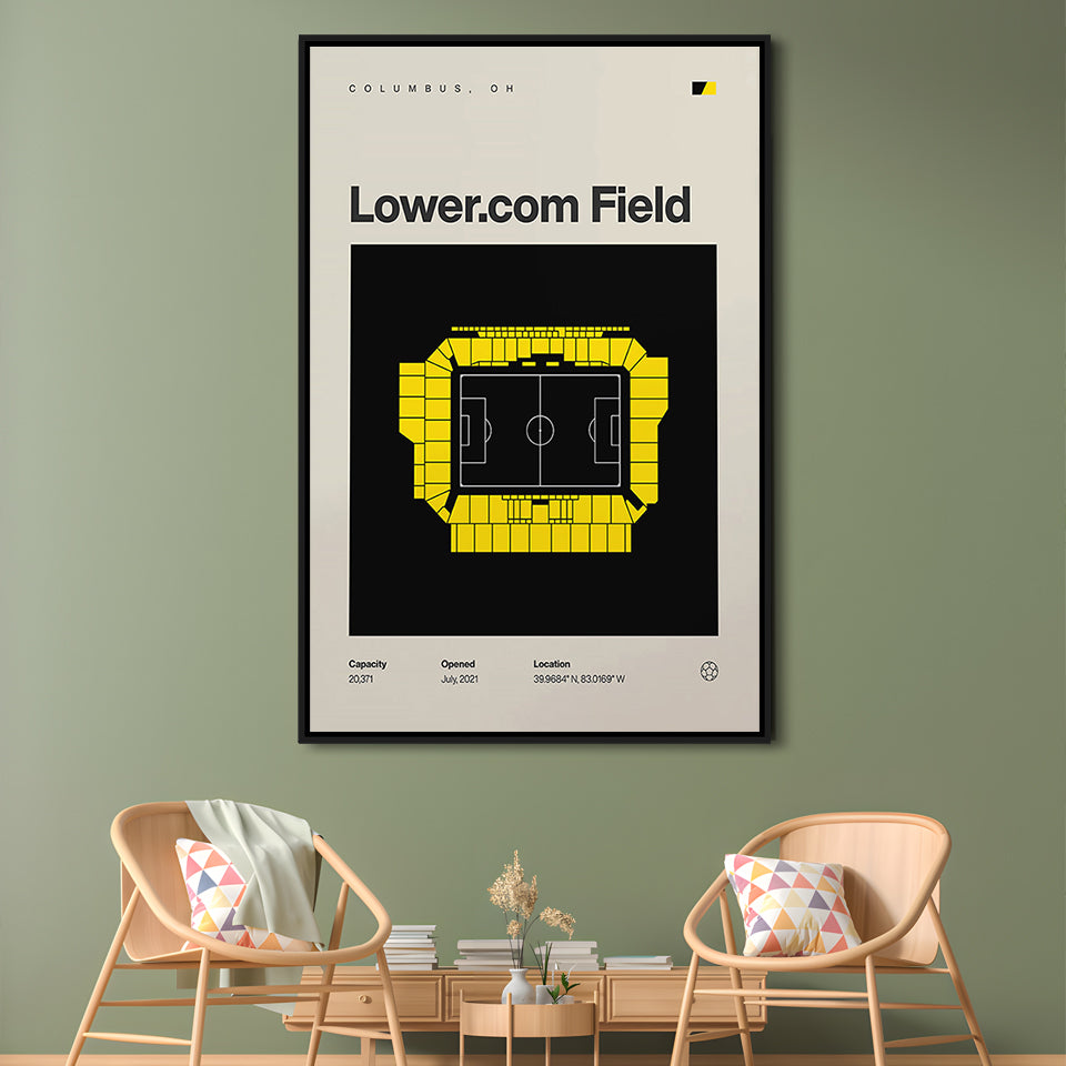 Columbus Crew Stadium Print, Lower.com Field Stadium Print, Man Cave Gift, Floating Framed Canvas Print Wall Art