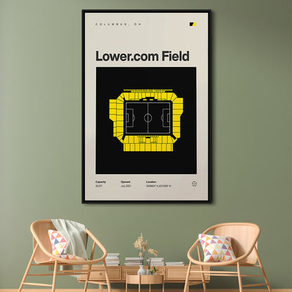 Columbus Crew Stadium Print, Lower.com Field Stadium Print, Man Cave Gift, Floating Framed Canvas Print Wall Art