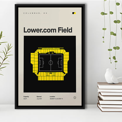 Columbus Crew Stadium Print, Lower.com Field Stadium Print, Man Cave Gift, Floating Framed Canvas Print Wall Art