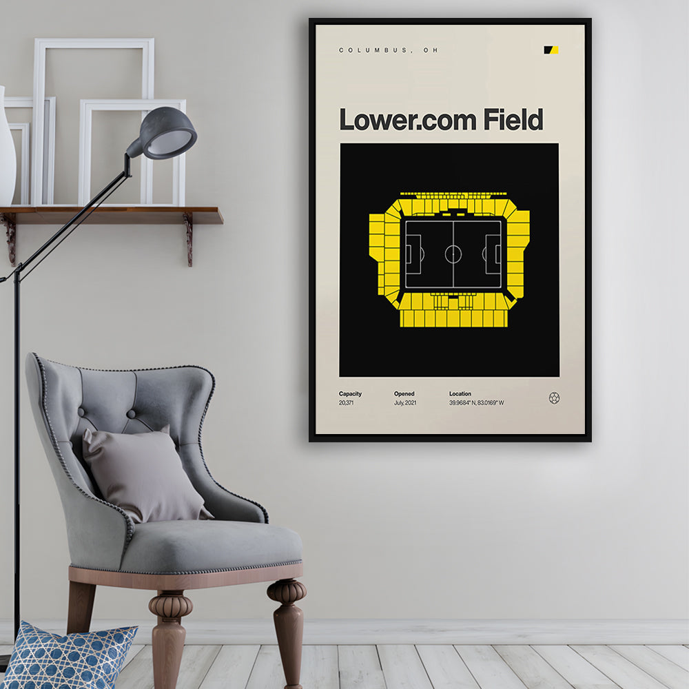 Columbus Crew Stadium Print, Lower.com Field Stadium Print, Man Cave Gift, Floating Framed Canvas Print Wall Art