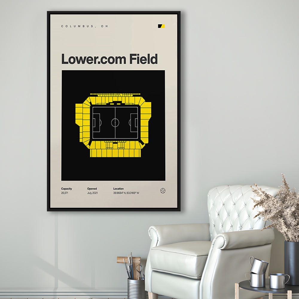 Columbus Crew Stadium Print, Lower.com Field Stadium Print, Man Cave Gift, Floating Framed Canvas Print Wall Art