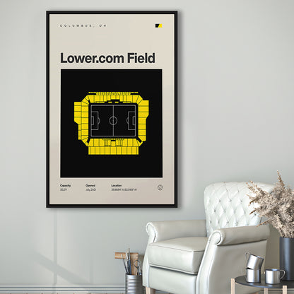 Columbus Crew Stadium Print, Lower.com Field Stadium Print, Man Cave Gift, Floating Framed Canvas Print Wall Art