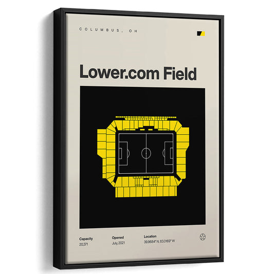 Columbus Crew Stadium Print, Lower.com Field Stadium Print, Man Cave Gift, Floating Framed Canvas Print Wall Art