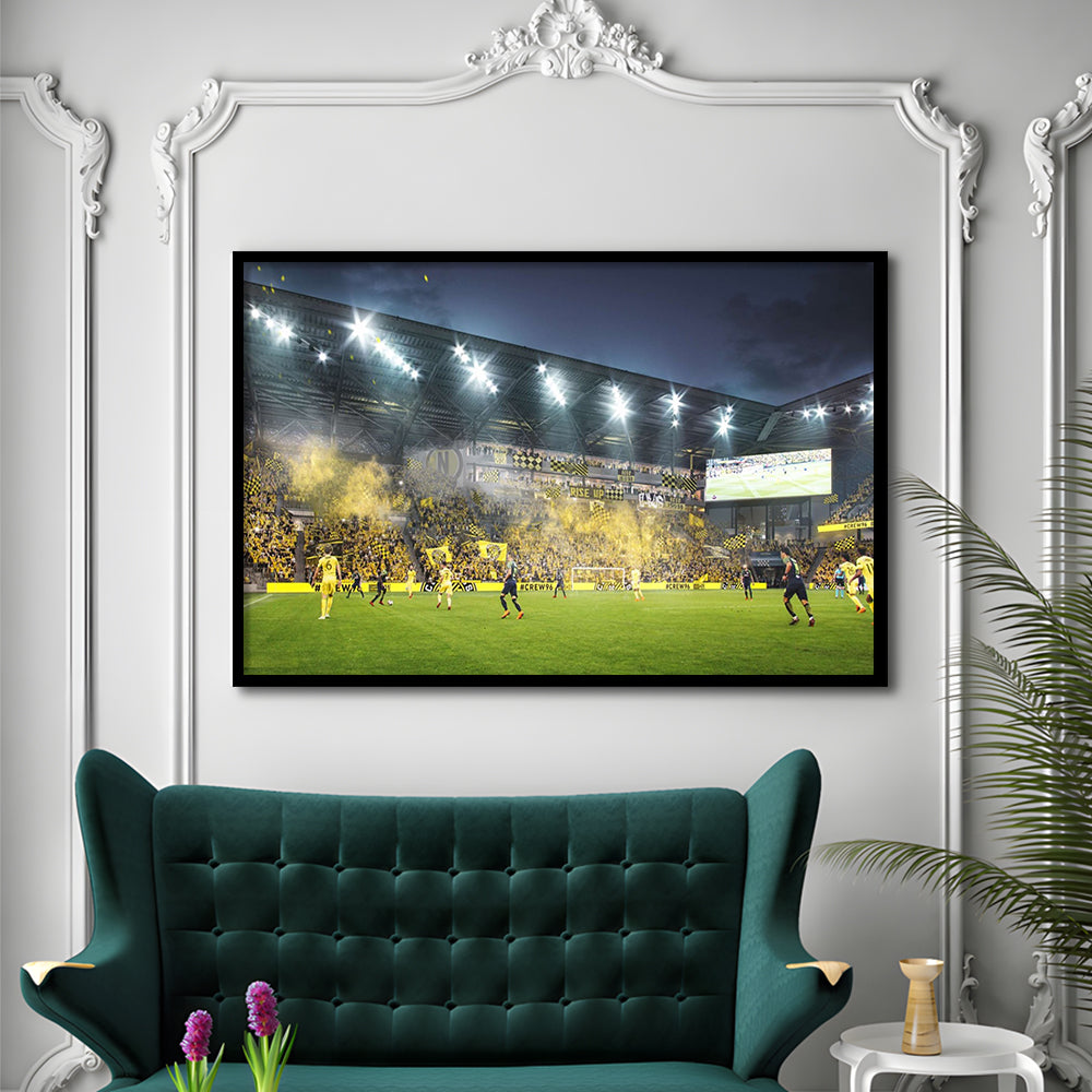 Columbus Crew Stadium, Stadium Canvas, Sport Art, Gift for him, Framed Art Print Wall Decor, Picture Framed