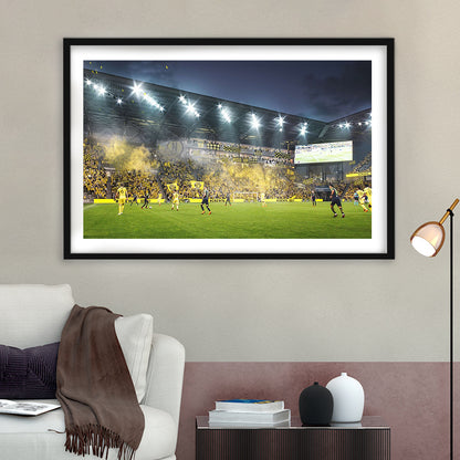 Columbus Crew Stadium, Stadium Canvas, Sport Art, Gift for him, White Border Framed Art Print Wall Decor