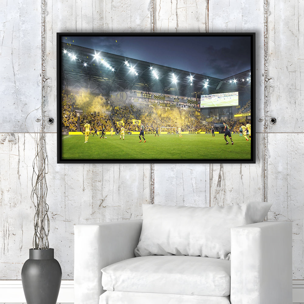 Columbus Crew Stadium, Stadium Canvas, Sport Art, Framed Canvas Print Wall Art, Floating Frame