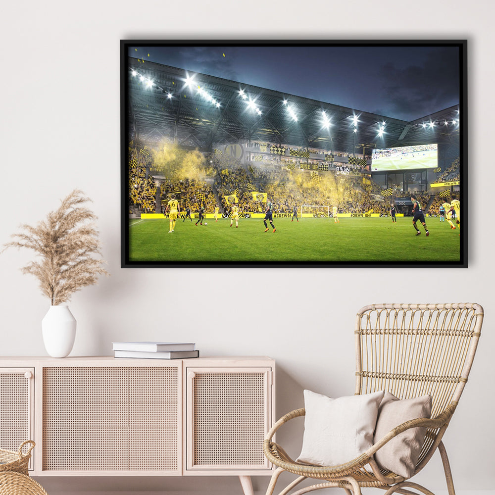 Columbus Crew Stadium, Stadium Canvas, Sport Art, Framed Canvas Print Wall Art, Floating Frame