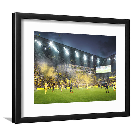 Columbus Crew Stadium, Stadium Canvas, Sport Art, Gift for him, White Border Framed Art Print Wall Decor