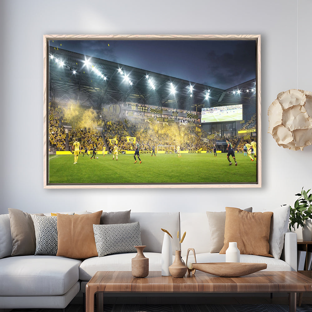 Columbus Crew Stadium, Stadium Canvas, Sport Art, Framed Canvas Print Wall Art, Floating Frame