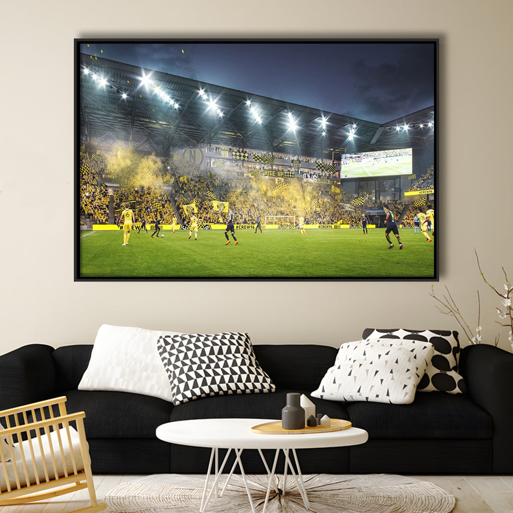 Columbus Crew Stadium, Stadium Canvas, Sport Art, Framed Canvas Print Wall Art, Floating Frame