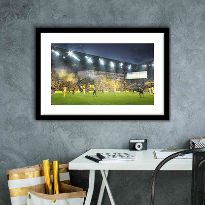 Columbus Crew Stadium, Stadium Canvas, Sport Art, Gift for him, White Border Framed Art Print Wall Decor