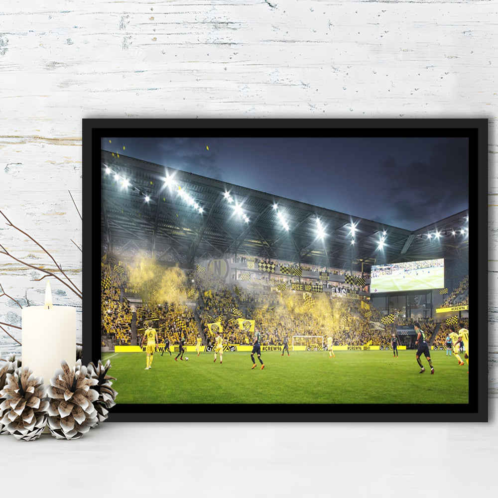 Columbus Crew Stadium, Stadium Canvas, Sport Art, Framed Canvas Print Wall Art, Floating Frame