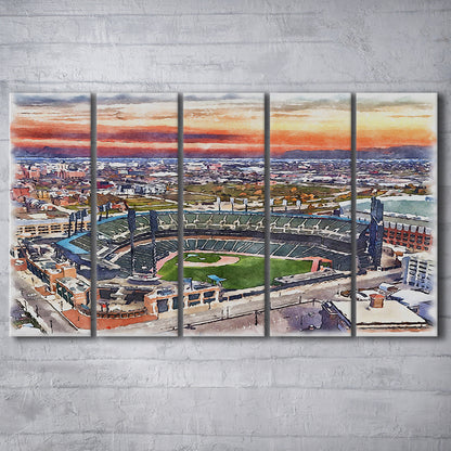 Comerica Park Painting Canvas, Tigers Watercolor, Sport Art, Extra Large Canvas Print Wall Art