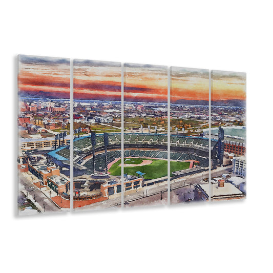 Comerica Park Painting Canvas, Tigers Watercolor, Sport Art, Extra Large Canvas Print Wall Art