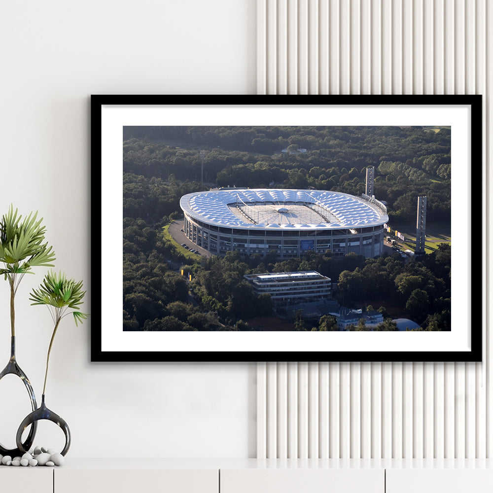 Commerzbank Arena in Salvador, Stadium Canvas, Sport Art, Gift for him, White Border Framed Art Print Wall Decor