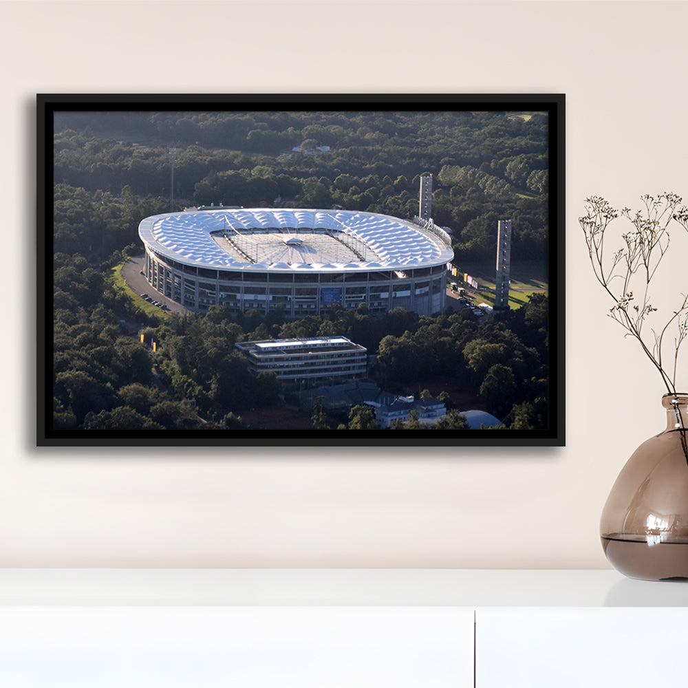 Commerzbank Arena in Salvador, Stadium Canvas, Sport Art, Framed Canvas Print Wall Art, Floating Frame