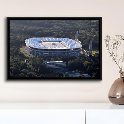 Commerzbank Arena in Salvador, Stadium Canvas, Sport Art, Framed Canvas Print Wall Art, Floating Frame