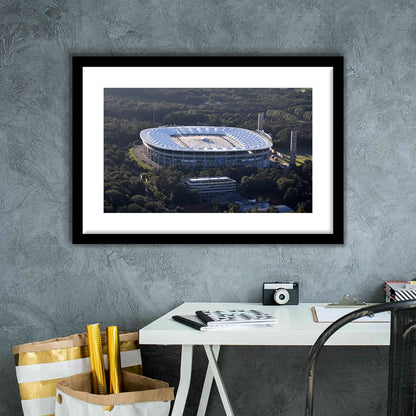 Commerzbank Arena in Salvador, Stadium Canvas, Sport Art, Gift for him, White Border Framed Art Print Wall Decor