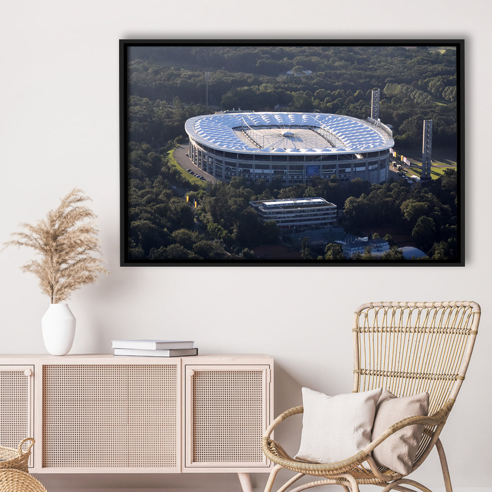 Commerzbank Arena in Salvador, Stadium Canvas, Sport Art, Framed Canvas Print Wall Art, Floating Frame
