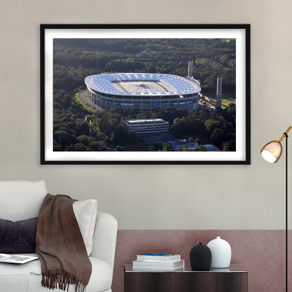 Commerzbank Arena in Salvador, Stadium Canvas, Sport Art, Gift for him, White Border Framed Art Print Wall Decor