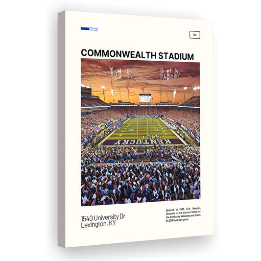 Commonwealth Stadium Print, Kentucky Wildcats Stadium Canvas Art, Fan Gifts, Sport Art, Canvas Print Wall Art