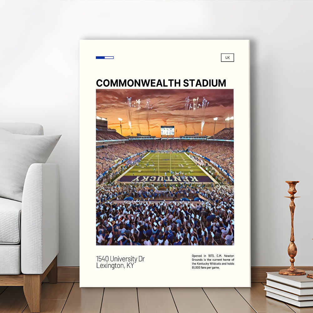 Commonwealth Stadium Print, Kentucky Wildcats Stadium Canvas Art, Fan Gifts, Sport Art, Canvas Print Wall Art